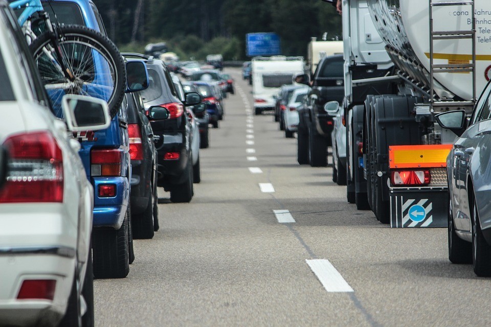 Stau auf der Autobahn, Symbolfoto