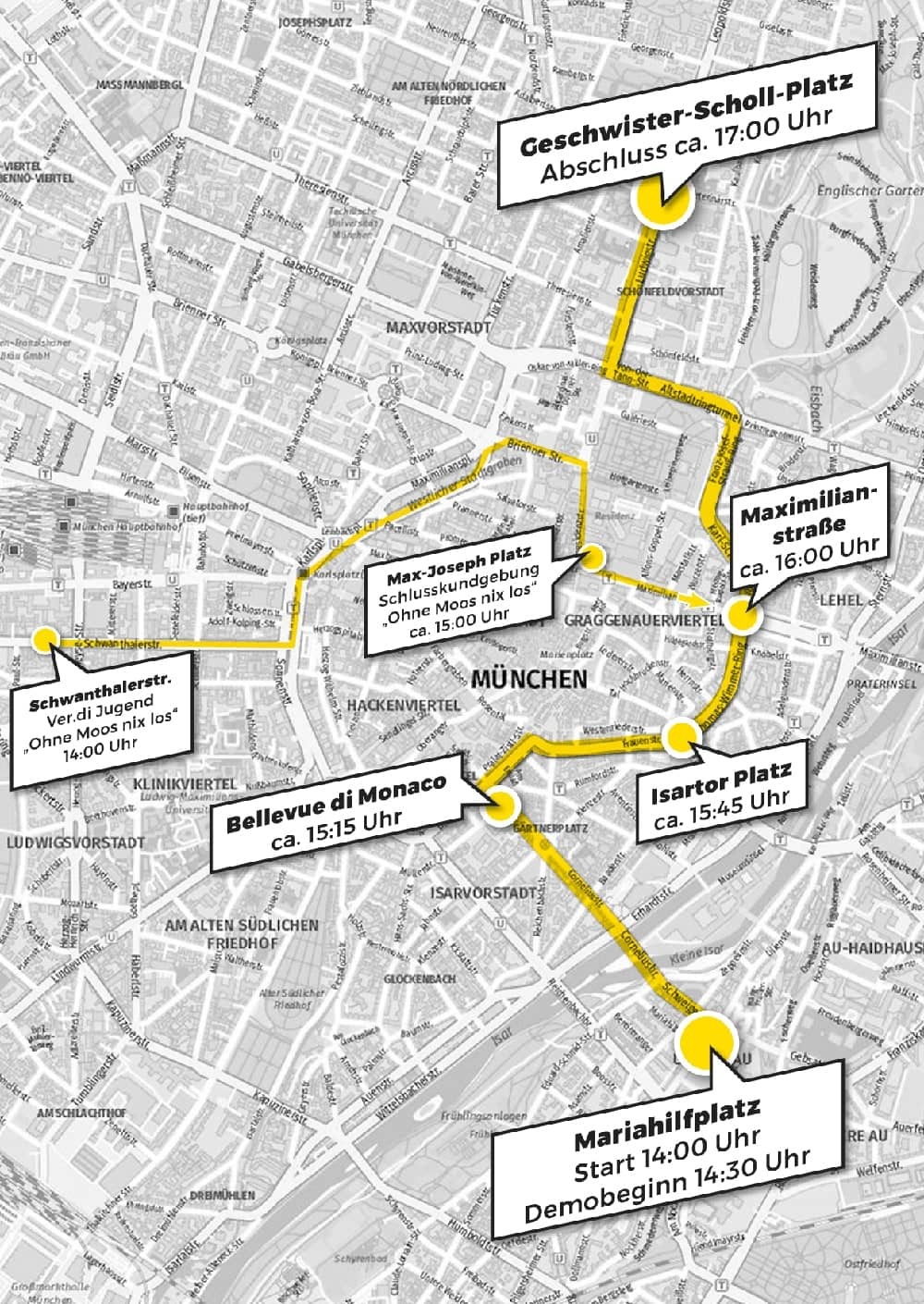 Die Route der #ausspekuliert-Demo, Grafik: #ausspekuliert