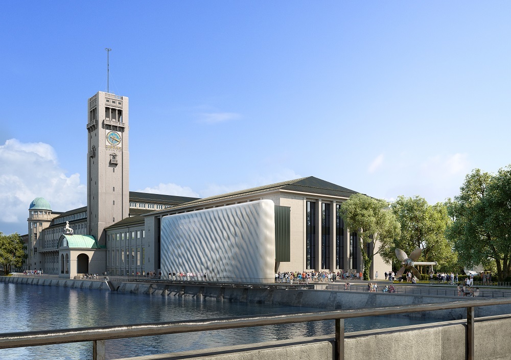So soll die Fassade des Deutschen Museums in München ab 2020 aussehen., Abbildung: Architekten Schmidt-Schicketanz und Partner GmbH