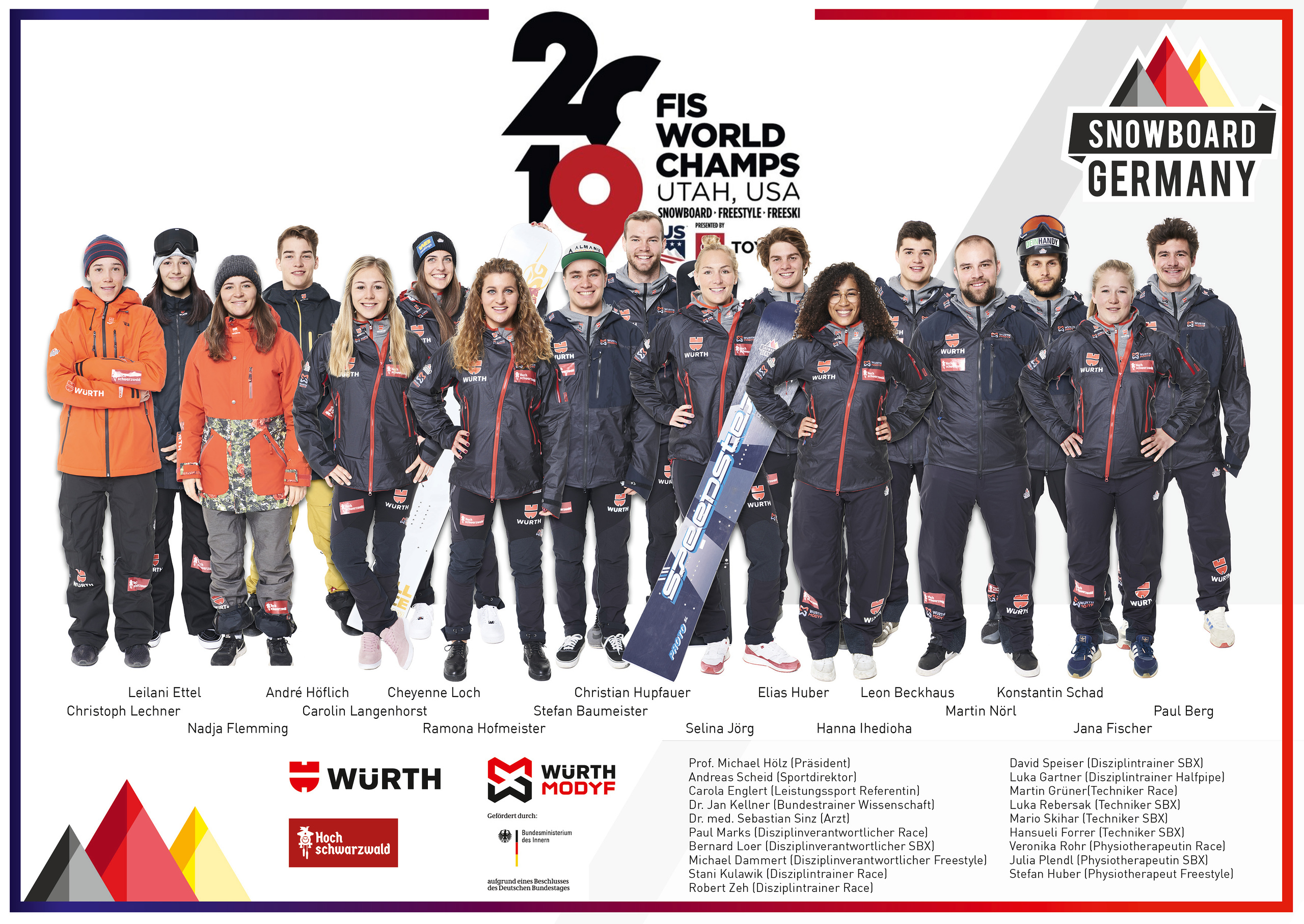 Snowboard-Nationalmannschaft WM-Kader 2019, Snowboard Germany