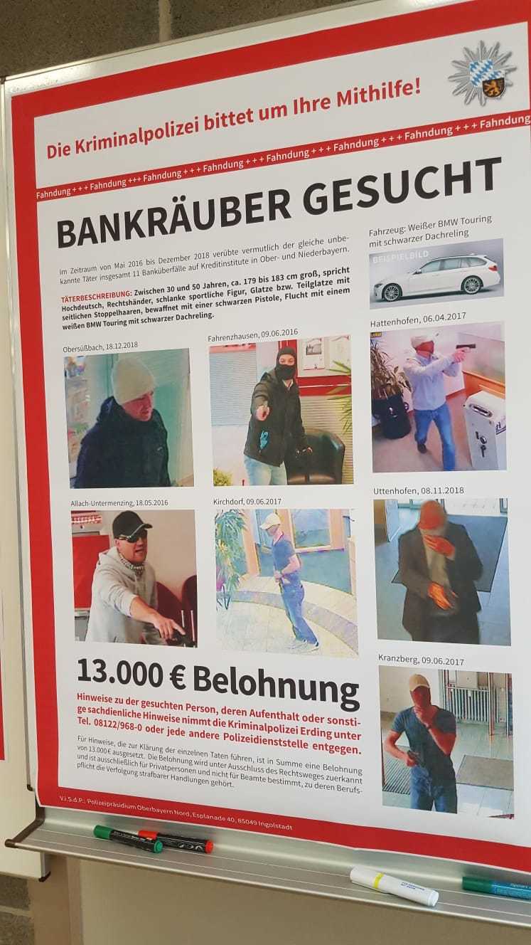 Banküberfallserie in Bayern